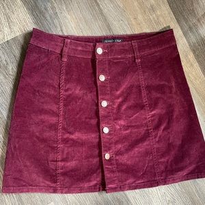 Corduroy button up mini skirt